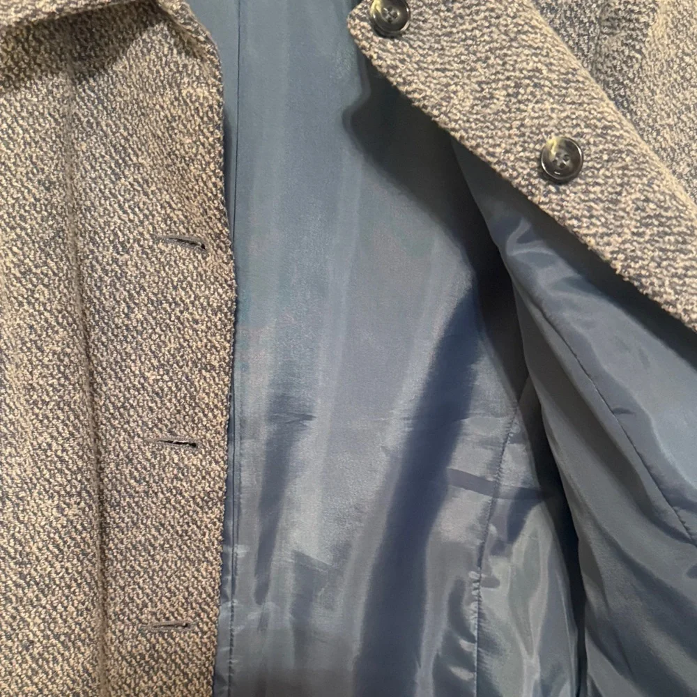 Sag Harbor Vintage Blue Textured Blazer Jacket Size 10 Tweedy Academic Career